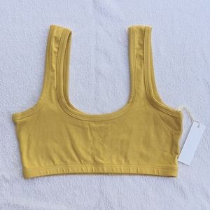 NWT ARQ Wide Strap Bra Medium Dusty Yellow